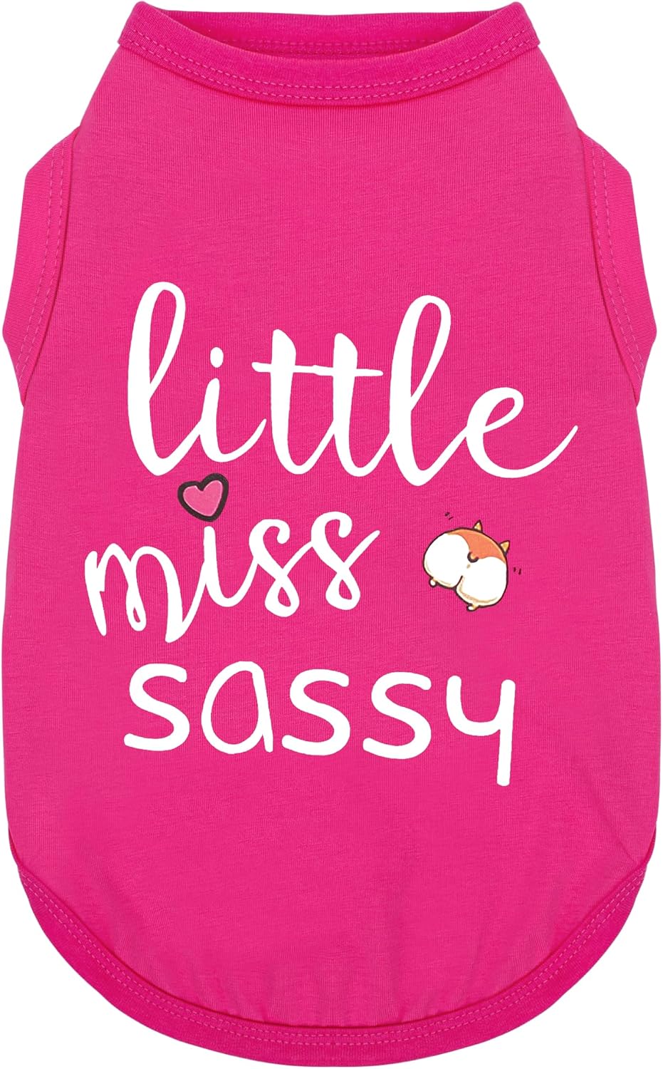 Paiaite Dog Clothes Fashionable Sleeveless Pet Vest: 'Little Miss Sassy' Printed Cotton Dog Shirt, Ideal for Small, Medium, and Large Breeds, Ensuring Comfort and Breathability Rose Red M